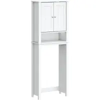 vidaXL Armoire de toilette BERG Blanc 60x27x164,5 cm Bois massif