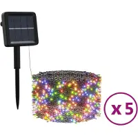 vidaXL 5 St leichte Girlande mit 200 LEDs Solar in der Outdoor -Farbe