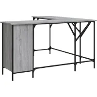 vidaXL Bureau gris Sonoma 141x141x75 cm Bois composite