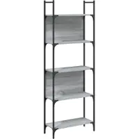 vidaXL Bibliothèque à 5 niveaux sonoma gris 60,5x24x166,5 cm