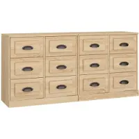 vidaXL Sideboards 2 pcs. chêne Sonoma bois composite