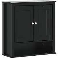vidaXL Armoire murale de salle de bain BERG noir 69,5x27x71,5 cm bois massif