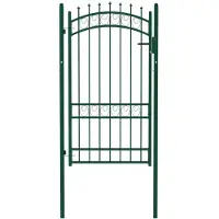 vidaXL Portail de clôture avec pointes Acier 100x175 cm Vert