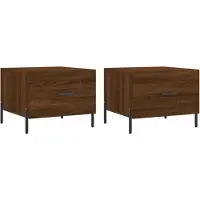 vidaXL Tables basses 2 pcs. Brun imitation chêne 50x50x40 cm bois composite