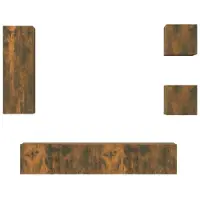 vidaXL Ensemble de 5 meubles TV en bois de chêne fumé