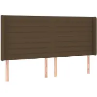 vidaXL Tête de lit avec oreilles brun foncé 163x16x118/128 cm Tissu