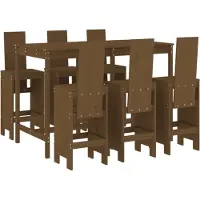 vidaXL Ensemble bar de jardin 7 pièces pin massif brun miel