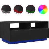 vidaXL Table basse avec lampes LED Noir 90x49x40 cm