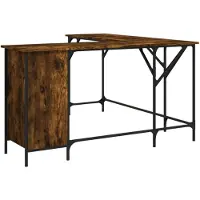 vidaXL Bureau chêne fumé 141x141x75 cm bois composite