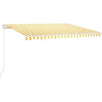 vidaXL Store manuel rétractable avec LED 450x300 cm jaune et blanc