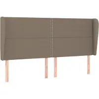 vidaXL Tête de lit avec oreilles taupe 203x23x118/128 cm Tissu