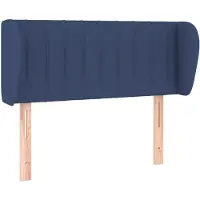 vidaXL Tête de lit avec oreilles bleu 103x23x78/88 cm Tissu
