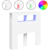 vidaXL Tête de lit LED Blanc 100x18,5x103,5 cm Bois composite