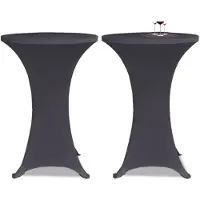 vidaXL Housse De Table Extensible 2 Pcs 70 Cm Anthracite