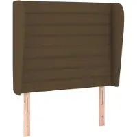 vidaXL Tête de lit avec oreilles brun foncé 93x23x118/128 cm Tissu