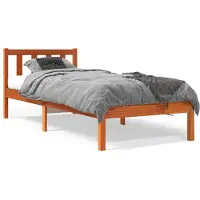 vidaXL Lit en bois massif sans matelas pin brun cireux 100x200