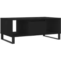 vidaXL Table basse noire 90x50x36,5 cm Bois composite