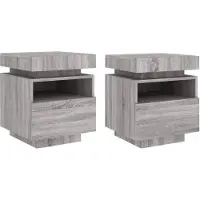 vidaXL Armoires de chevet avec lumières LED 2 pcs sonoma gris