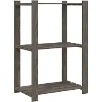 vidaXL Support de rangement à 3 niveaux gris 60x38x90 cm bois de pin