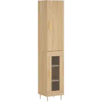 vidaXL Highboard chêne Sonoma 34,5x34x180 cm Matériau dérivé du bois