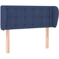 vidaXL Tête de lit avec oreilles bleu 83x23x78/88 cm Tissu