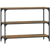 vidaXL Bibliothèque Chêne fumé 100x33x70,5 cm Bois d'ingénierie acier