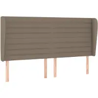 vidaXL Tête de lit avec oreilles taupe 163x23x118/128 cm Tissu