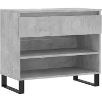 vidaXL Armoire à chaussures Gris béton 70x36x60 cm Bois d'ingénierie