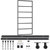 vidaXL Porte coulissante avec ferrure verre ESG & aluminium 90x205 cm