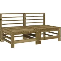 vidaXL Canapés centraux de jardin 2 pcs. Bois de pin imprégné