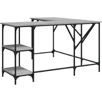 vidaXL Bureau gris Sonoma 139x139x75 cm Bois composite