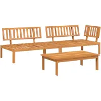 vidaXL Ensemble de 3 canapés de jardin en palettes en bois massif d'acacia