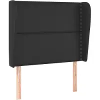 vidaXL Tête de lit avec oreilles Noir 93x23x118/128 cm Similicuir