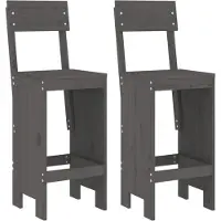 vidaXL Tabouret de bar 2 pcs. Gris 40x48,5x115,5 cm Pin massif