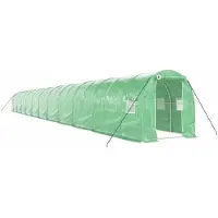 vidaXL Abri de jardin avec structure en acier 44 m² 22x2x2 m vert
