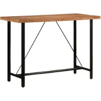 vidaXL Table de bar 150x70x107 cm bois massif acacia et fer