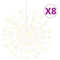 vidaXL Illuminations de Noël Feux d'artifice 8 pcs. 140 LED blanc chaud 17cm