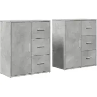 vidaXL Sideboards 2 pcs. Gris béton 60x31x70 cm Bois composite