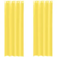 vidaXL Voile Rideaux avec oeillets 2 pcs. Jaune