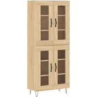 vidaXL Highboard chêne Sonoma 69,5x34x180 cm Matériau dérivé du bois
