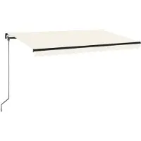 vidaXL Auvent extensible manuellement avec LED 450x350 cm couleur crème