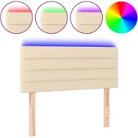 vidaXL Tête de lit LED Crème 80x5x78/88 cm Tissu