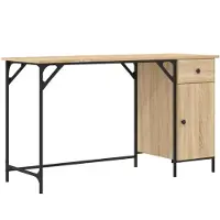 vidaXL Table d'ordinateur chêne Sonoma 131x48x75 cm bois composite