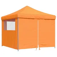vidaXL Tente de réception pliable Pop-Up avec 4 panneaux latéraux Orange