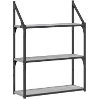 vidaXL Étagère murale 3 niveaux sonoma gris 60x21x78,5 cm