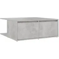 vidaXL Table basse gris béton 80x80x31 cm Bois composite
