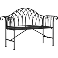 vidaXL Banc de jardin 2 places 128 cm noir acier