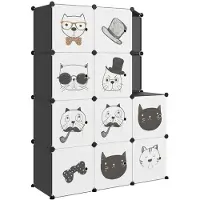 vidaXL Armoire de rangement pour enfants avec 10 cubes Noir PP
