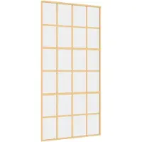 vidaXL Porte coulissante Golden 102,5x205 cm ESG-verre clair et aluminium