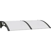 vidaXL Auvent de porte noir et transparent 150x75 cm Polycarbonate
